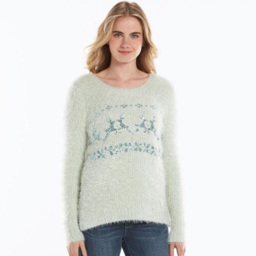 LC Lauren Conrad Eyelash Scoopneck Tunic Sweater